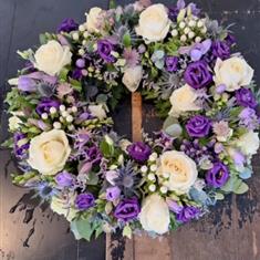 Purple &amp; White Wreath