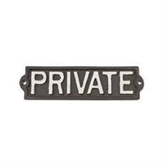 Cast Iron Private Sign