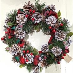Traditonal Tartan Festive Christmas Wreath 36cm