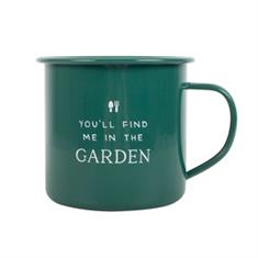 Find Me in the Garden Metal Enamel Style Mug