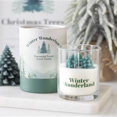 Winter Wonderland Unscented Forest Scene Candle 