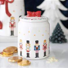NUTCRACKER STORAGE JAR WITH BOW