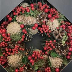Festive Artificial Berry Wreath, Boxed 