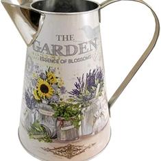 Large Jug Artificial Flower Vase Sunflowers Herbs Design