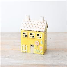 Yellow LED House Deco, 16cm