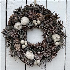 Natural White Wreath 30cm 