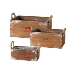 Wooden Christmas Trough Set Of 3